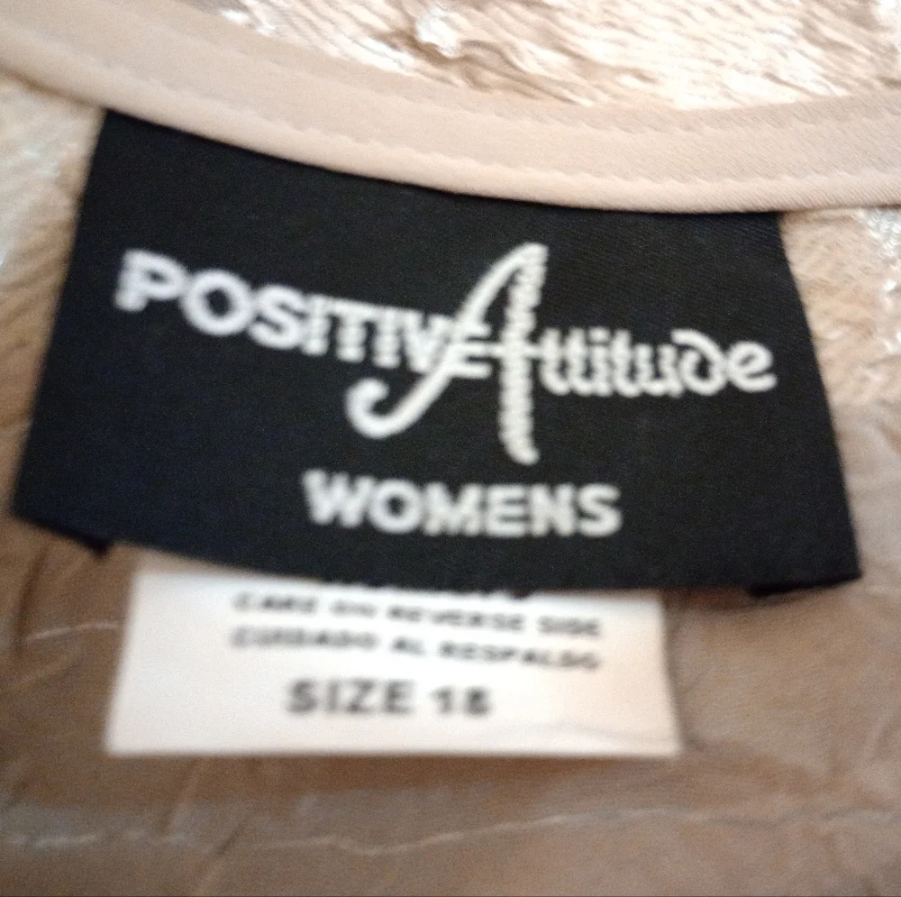 Positive Attitude Cardigan Block Pattern Gold Satin+See thru Panels, BttnUp, XL - Picture 2 of 9